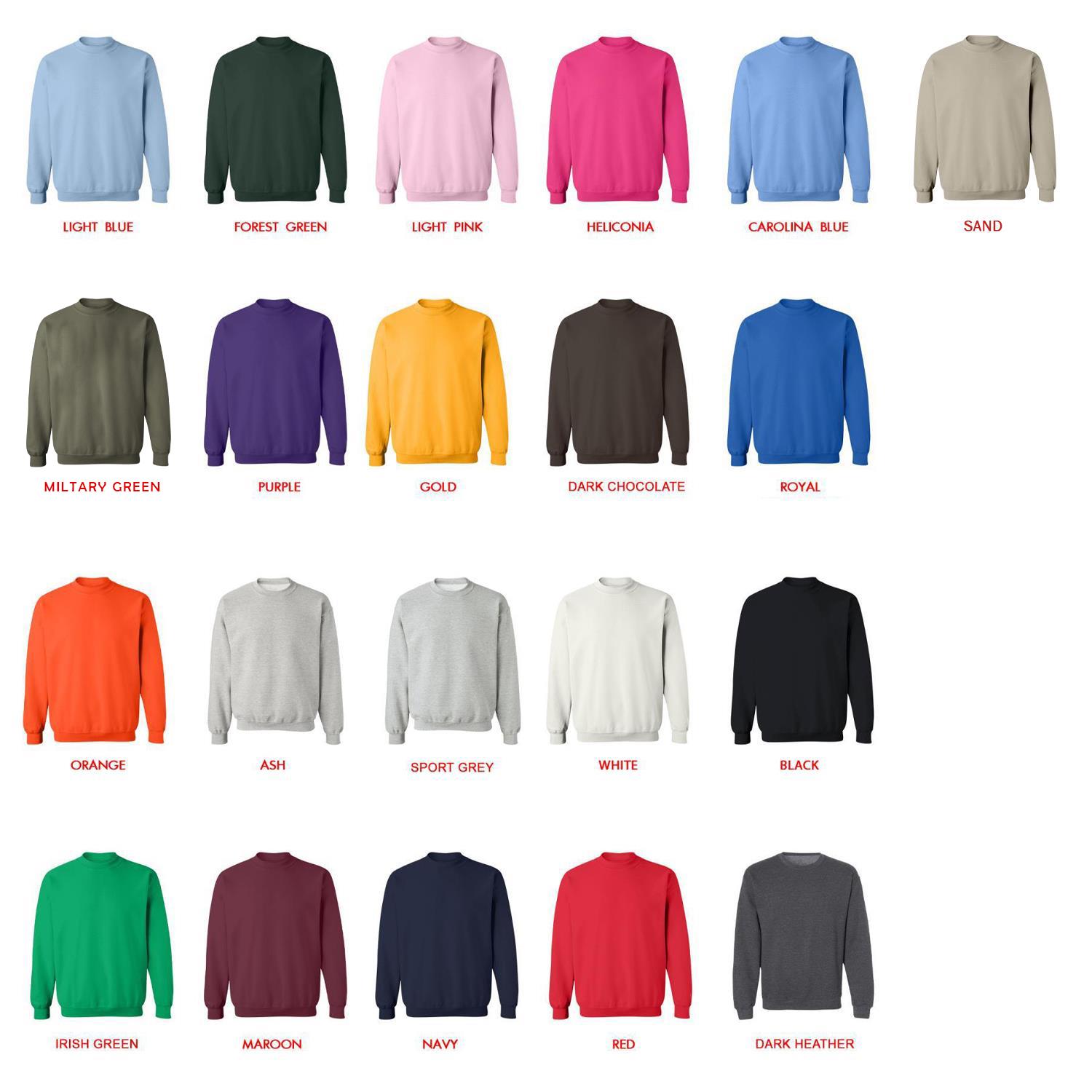 sweatshirt color chart - Border Collie Merch
