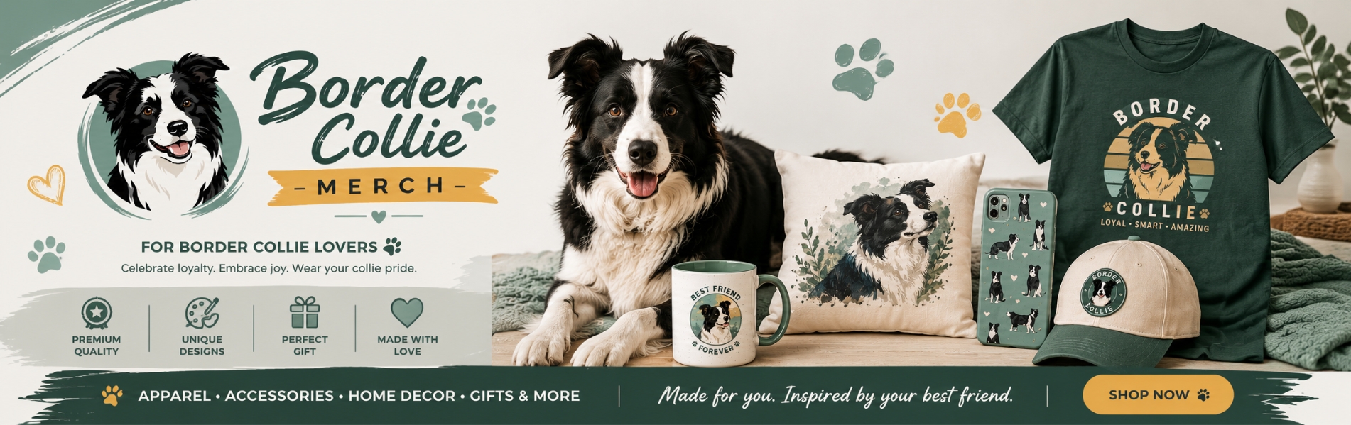 Border Collie Merch UK Banner