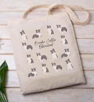 Border Collie Modern Artwork Tote Bag