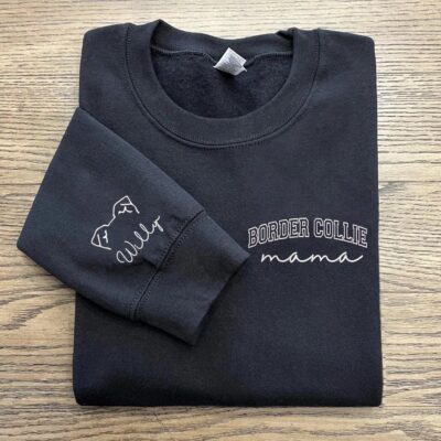 Border Collie Mama Embroidered Sweatshirt