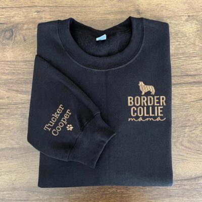 Border Collie Vintage Embroidered Sweatshirt