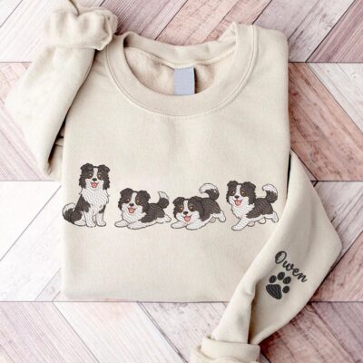 Border Collie Funny Puppy Embroidered Sweatshirt