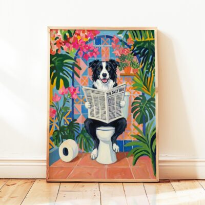 Border Collie Funny Toilet Matisse Wall Art