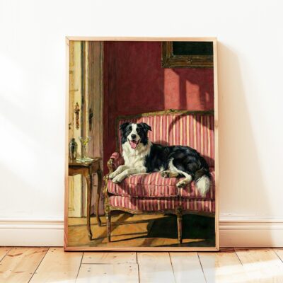 Border Collie Vintage Martini Bar Wall Art