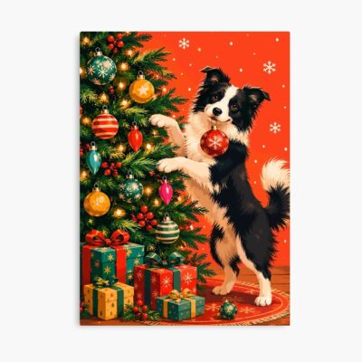 Border Collie Retro Design Poster
