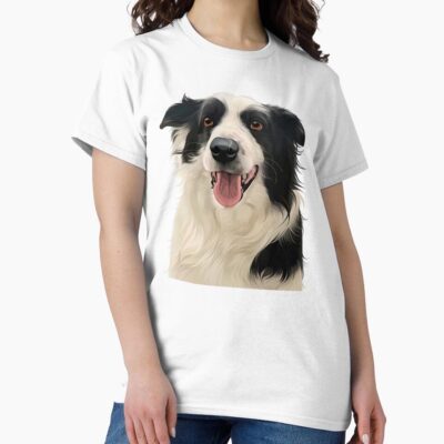 Border Collie Retro Design T-shirt