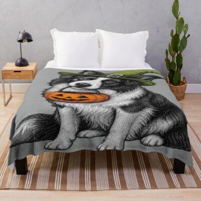 Border Collie Modern Design Throw Blanket