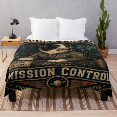Border Collie Iconic Illustration Throw Blanket