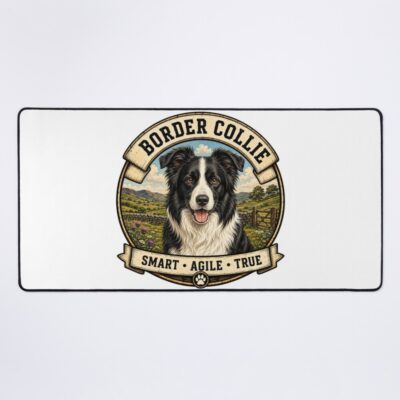 Border Collie Vintage Style Mouse Pad