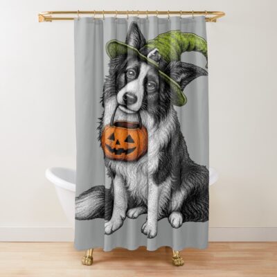 Border Collie Modern Design Shower Curtain