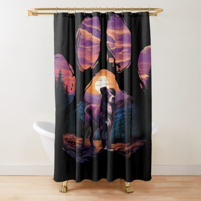 Border Collie Modern Artwork Shower Curtain