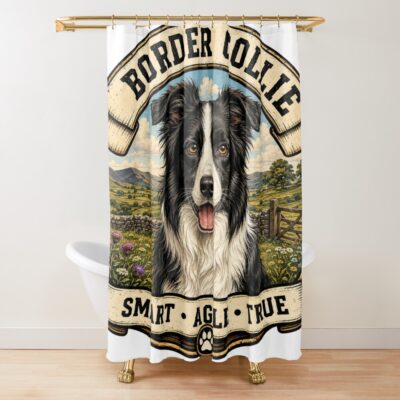 Border Collie Graphic Design Shower Curtain