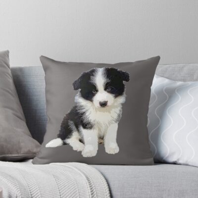 Border Collie Exclusive Artwork Throw Pillow