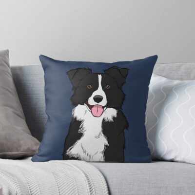 Border Collie Aesthetic Artwork Throw Pillow