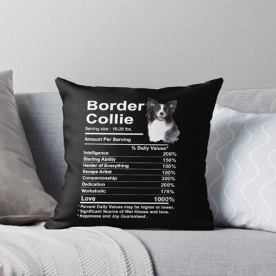 Border Collie Mum Vintage Design Throw Pillow